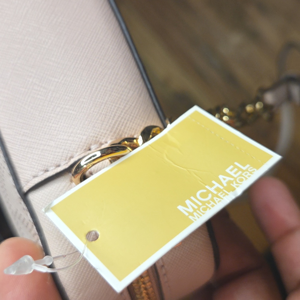 💕🔹️Michael Kors 🔹️Jet Set Large East West Crossbody Bag Soft Pink Monogram - Picture 7 of 7